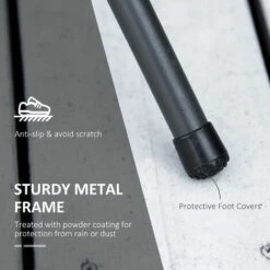 Outsunny 3 Piece Garden Bistro Set W/ Foldable Design Round Dining Table Black -Outsunny store 50886473 5