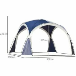 Outsunny Outdoor Gazebo Event Dome Shelter Party Tent For Garden Blue And Grey -Outsunny store 50886476 2