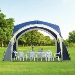 Outsunny Outdoor Gazebo Event Dome Shelter Party Tent For Garden Blue And Grey -Outsunny store 50886476 3
