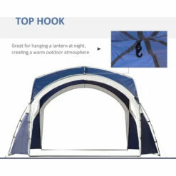 Outsunny Outdoor Gazebo Event Dome Shelter Party Tent For Garden Blue And Grey -Outsunny store 50886476 5