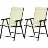 Outsunny 2-PCS Garden Armchairs Outdoor Patio Folding Modern Furniture Beige -Outsunny store 50886484 1