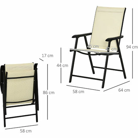 Outsunny 2-PCS Garden Armchairs Outdoor Patio Folding Modern Furniture Beige Outsunny 2-PCS Garden Armchairs Outdoor Patio Folding Modern Furniture Beige -Outsunny store 50886484 2