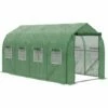 Outsunny 4 X 2 M Walk In Polytunnel Greenhouse Galvanised Steel W/ Zipped Door