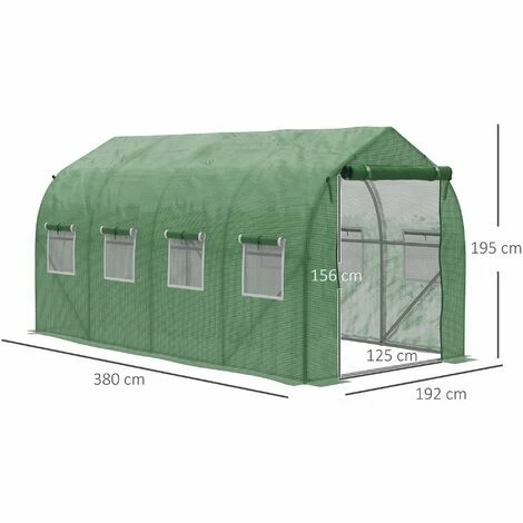 Outsunny 4 x 2 M Walk in Polytunnel Greenhouse Galvanised Steel w/ Zipped Door Outsunny 4 X 2 M Walk In Polytunnel Greenhouse Galvanised Steel W/ Zipped Door -Outsunny store 50886488 2