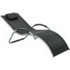 Outsunny Sun Lounge Recliner Lounge Chair Design Ergonomic W/ Pillow Black -Outsunny store 50886489 1