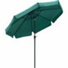 Outsunny 2.7m Patio Umbrella Garden Parasol With Crank, Ruffles, 8 Ribs, Green -Outsunny store 50886490 1