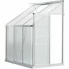 Outsunny 6 X 4ft Lean To Polycarbonate Greenhouse For Outdoor W/ Sliding Door -Outsunny store 50886497 1