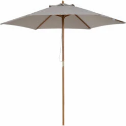 Outsunny 2.5m Wood Garden Parasol Sun Shade Patio Outdoor Wooden Umbrella Canopy