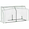 Outsunny Mini Greenhouse Portable Garden Growhouse With Zipper Design, White -Outsunny store 50886504 1