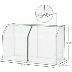 Outsunny Mini Greenhouse Portable Garden Growhouse With Zipper Design, White -Outsunny store 50886504 2