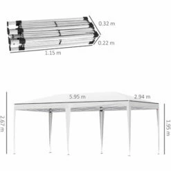 Outsunny 6 X 3M Pop Up Gazebo Patio Party Event Heavy Duty Canopy White 3 Outsunny 6 X 3M Pop Up Gazebo Patio Party Event Heavy Duty Canopy White -Outsunny store 50886513 2