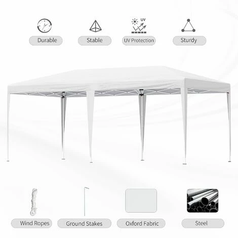 Outsunny 6 x 3M Pop Up Gazebo Patio Party Event Heavy Duty Canopy White Outsunny 6 X 3M Pop Up Gazebo Patio Party Event Heavy Duty Canopy White -Outsunny store 50886513 4