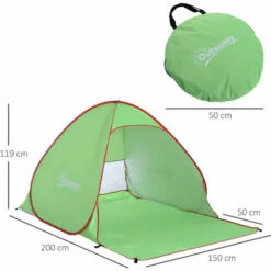 Outsunny 2-3 Person Pop Up Tent Instant Camping Tent Sun Shade Shelter, Green 3 Outsunny 2-3 Person Pop Up Tent Instant Camping Tent Sun Shade Shelter, Green -Outsunny store 50886517 2