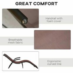 Outsunny Folding Lounge Chair, Outdoor Chaise Lounge For Beach, Poolside, Brown 6 Outsunny Folding Lounge Chair, Outdoor Chaise Lounge For Beach, Poolside, Brown -Outsunny store 50886522 5