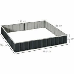 Outsunny Metal Raised Garden Bed No Bottom DIY Large Planter Box W/ Gloves -Outsunny store 50886525 2