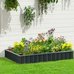 Outsunny Metal Raised Garden Bed No Bottom DIY Large Planter Box W/ Gloves -Outsunny store 50886525 3