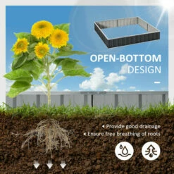 Outsunny Metal Raised Garden Bed No Bottom DIY Large Planter Box W/ Gloves -Outsunny store 50886525 4