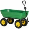 Outsunny 125L Garden Cart Trolley Dump Wheelbarrow Trailer Truck 4 Wheels Green -Outsunny store 50886529 1