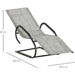 Outsunny Outdoor Sun Lounger For Sunbathing, Reclining Rocking Chaise Lounge Chair 3 Outsunny Outdoor Sun Lounger For Sunbathing, Reclining Rocking Chaise Lounge Chair -Outsunny store 50886538 2