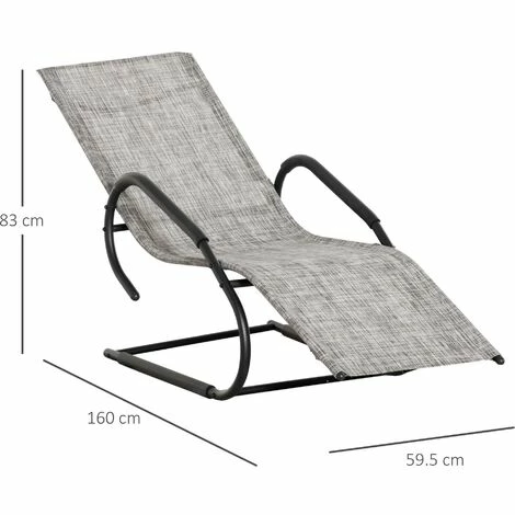 Outsunny Outdoor Sun Lounger for Sunbathing, Reclining Rocking Chaise Lounge Chair Outsunny Outdoor Sun Lounger For Sunbathing, Reclining Rocking Chaise Lounge Chair -Outsunny store 50886538 2