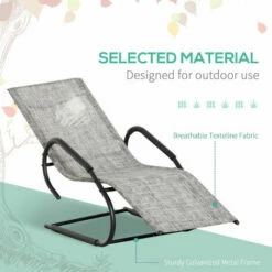 Outsunny Outdoor Sun Lounger For Sunbathing, Reclining Rocking Chaise Lounge Chair 5 Outsunny Outdoor Sun Lounger For Sunbathing, Reclining Rocking Chaise Lounge Chair -Outsunny store 50886538 4