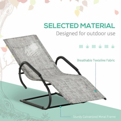 Outsunny Outdoor Sun Lounger for Sunbathing, Reclining Rocking Chaise Lounge Chair Outsunny Outdoor Sun Lounger For Sunbathing, Reclining Rocking Chaise Lounge Chair -Outsunny store 50886538 4
