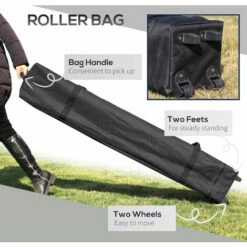 Outsunny Pop Up Gazebo Foldable W/ Wheeled Carry Bag & 4 Weight Bags, White 5 Outsunny Pop Up Gazebo Foldable W/ Wheeled Carry Bag & 4 Weight Bags, White -Outsunny store 50886545 4