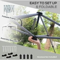 Outsunny Pop Up Gazebo Foldable W/ Wheeled Carry Bag & 4 Weight Bags, White 6 Outsunny Pop Up Gazebo Foldable W/ Wheeled Carry Bag & 4 Weight Bags, White -Outsunny store 50886545 5