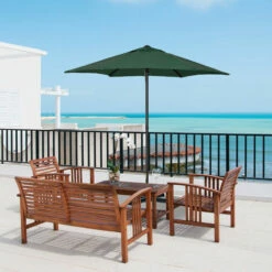 Outsunny 2m Parasol Patio Umbrella, Outdoor Sun Shade With 6 Ribs Green 4 Outsunny 2m Parasol Patio Umbrella, Outdoor Sun Shade With 6 Ribs Green -Outsunny store 50886547 3