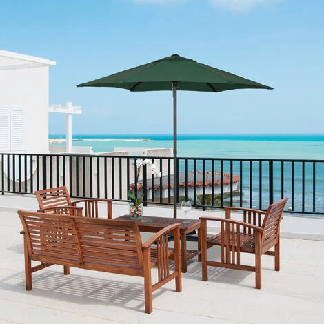 Outsunny 2m Parasol Patio Umbrella, Outdoor Sun Shade with 6 Ribs Green Outsunny 2m Parasol Patio Umbrella, Outdoor Sun Shade With 6 Ribs Green -Outsunny store 50886547 3