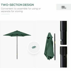 Outsunny 2m Parasol Patio Umbrella, Outdoor Sun Shade With 6 Ribs Green 5 Outsunny 2m Parasol Patio Umbrella, Outdoor Sun Shade With 6 Ribs Green -Outsunny store 50886547 4