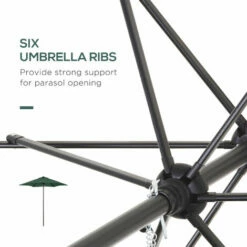 Outsunny 2m Parasol Patio Umbrella, Outdoor Sun Shade With 6 Ribs Green 6 Outsunny 2m Parasol Patio Umbrella, Outdoor Sun Shade With 6 Ribs Green -Outsunny store 50886547 5