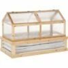 Outsunny Raised Garden Bed Kit Wooden Cold Frame Planter Protection Natural -Outsunny store 50910757 1