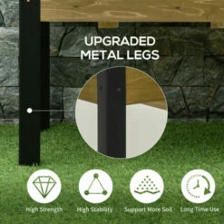 Outsunny Raised Garden Bed Elevated Wooden Planter Box W/ Metal Legs For Garden -Outsunny store 50910760 4