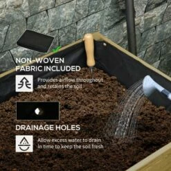 Outsunny Raised Garden Bed Elevated Wooden Planter Box W/ Metal Legs For Garden -Outsunny store 50910760 5