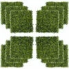 Outsunny 12PCS 50cm X 50cm Artificial Boxwood Panel Milan Grass With Flowers -Outsunny store 50910762 1