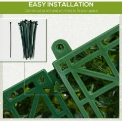 Outsunny 12PCS 50cm X 50cm Artificial Boxwood Panel Milan Grass With Flowers -Outsunny store 50910762 5