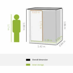 Outsunny Outdoor Storage Shed Steel Garden Shed With Lockable Door Green -Outsunny store 50910764 2