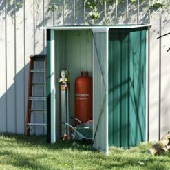 Outsunny Outdoor Storage Shed Steel Garden Shed With Lockable Door Green -Outsunny store 50910764 3