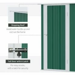 Outsunny Outdoor Storage Shed Steel Garden Shed With Lockable Door Green -Outsunny store 50910764 5