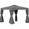 Outsunny 3 X 3(m) Patio Gazebo Garden Shelter W/ Mosquito Netting, Dark Grey -Outsunny store 50945504 1