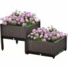 Outsunny 2-Piece Raised Garden Bed Planter Box For Flowers, Vegetables, Herbs -Outsunny store 51014506 1