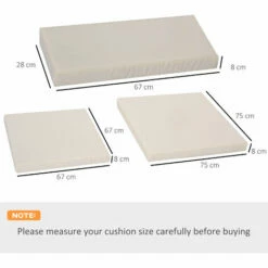 Outsunny 7 Pcs Outdoor Cushion Pads For Rattan Patio Conversation Set, Cream 3 Outsunny 7 Pcs Outdoor Cushion Pads For Rattan Patio Conversation Set, Cream -Outsunny store 51014581 2