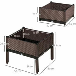 Outsunny Set Of 4 Raised Garden Bed Elevated Planter Box For Flower, Vegetables -Outsunny store 51014615 2