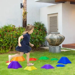 Outsunny 11-Piece Balance Stepping Stones Non-Slip Obstacle Course For Kids 9 Outsunny 11-Piece Balance Stepping Stones Non-Slip Obstacle Course For Kids -Outsunny store 51014702 3