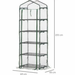Outsunny Mini Greenhouse Outdoor Flower Stand PVC Cover Portable 69 X 49 X 193cm -Outsunny store 51161141 2