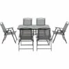 Outsunny 7 Pcs Garden Furniture Set W/ Dining Table 6 Folding Chairs Black -Outsunny store 51161207 1