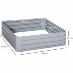 Outsunny Set Of 2 Raised Garden Bed Galvanized Planter Box Easy Quick Setup -Outsunny store 51181745 2