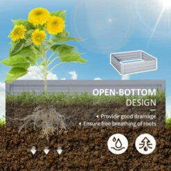 Outsunny Set Of 2 Raised Garden Bed Galvanized Planter Box Easy Quick Setup -Outsunny store 51181745 5