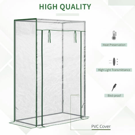 Outsunny 100 X 50 X 150cm Greenhouse W/ Zipper Roll-up Door Outdoor Transparent 6 Outsunny 100 X 50 X 150cm Greenhouse W/ Zipper Roll-up Door Outdoor Transparent - Image 4